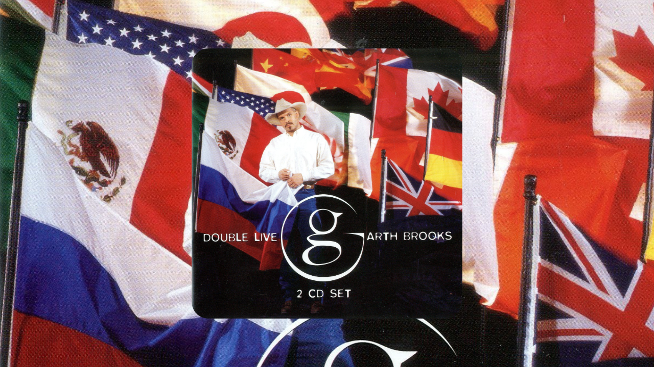 Garth Brooks na capa do disco Double Live (1988)