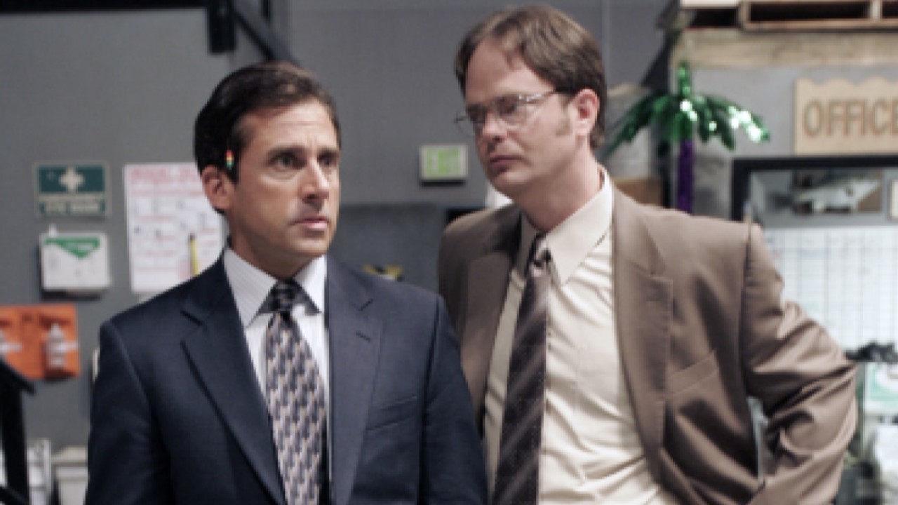 Steve Carell e Rainn Wilson em cena de The Office