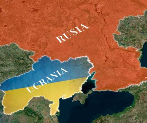 Mapa da Rússia e da Ucrânia