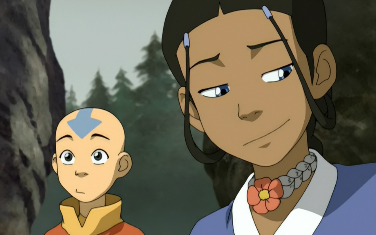 Aang e Korra em cena de Avatar