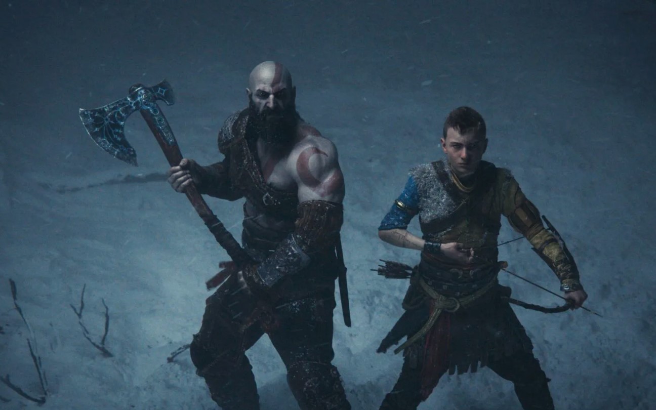 Kratos e Atreus em cena de God of War Ragnarök
