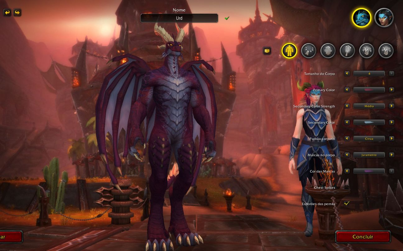 World of Wacraft Dragonflight - personalização de dragões