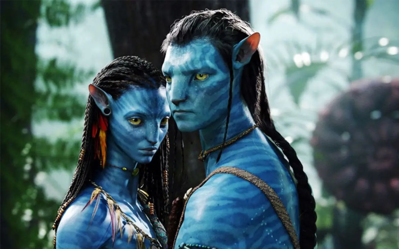 Zoe Saldana e Sam Worthington em Avatar