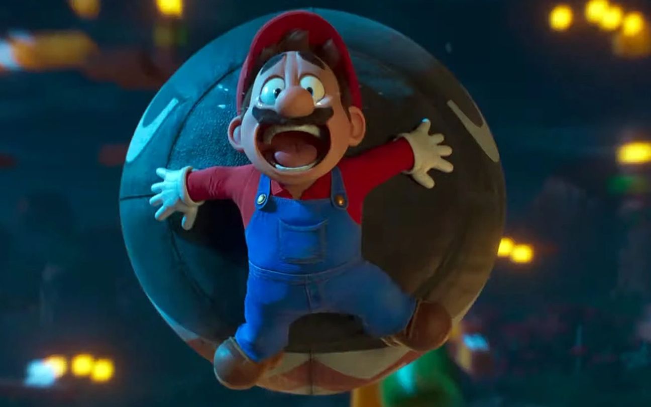 Mario em cena do trailer de Super Mario Bros.