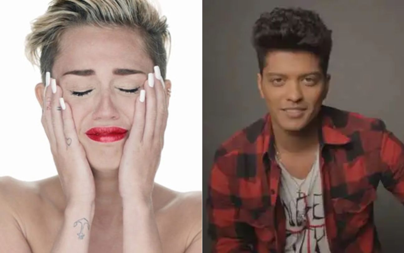 Miley Cyrus e Bruno Mars em 2013