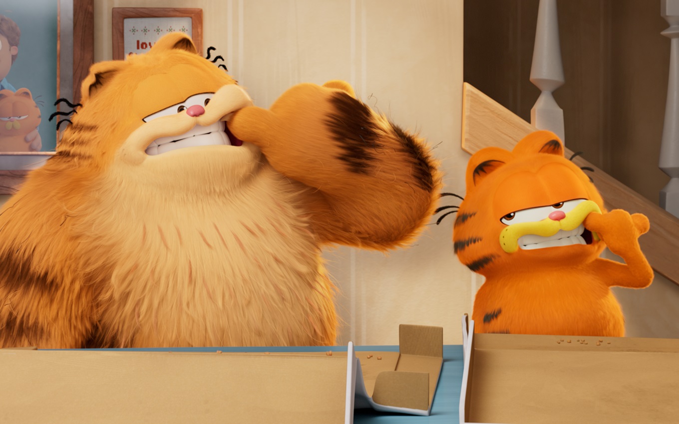 Vic e Garfield em cena de Fora de Casa