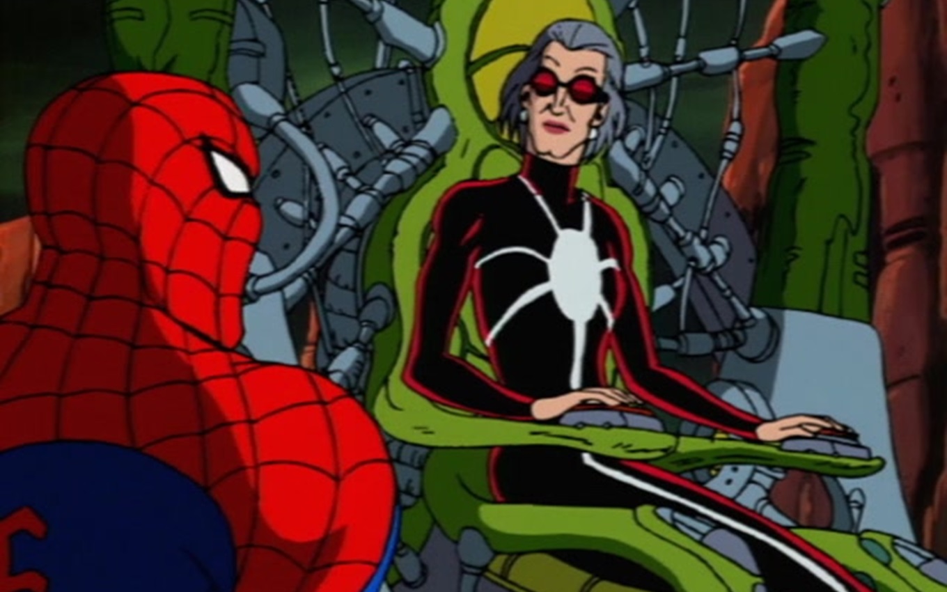 Homem-Aranha e Madame Teia na animação da Marvel de 1994
