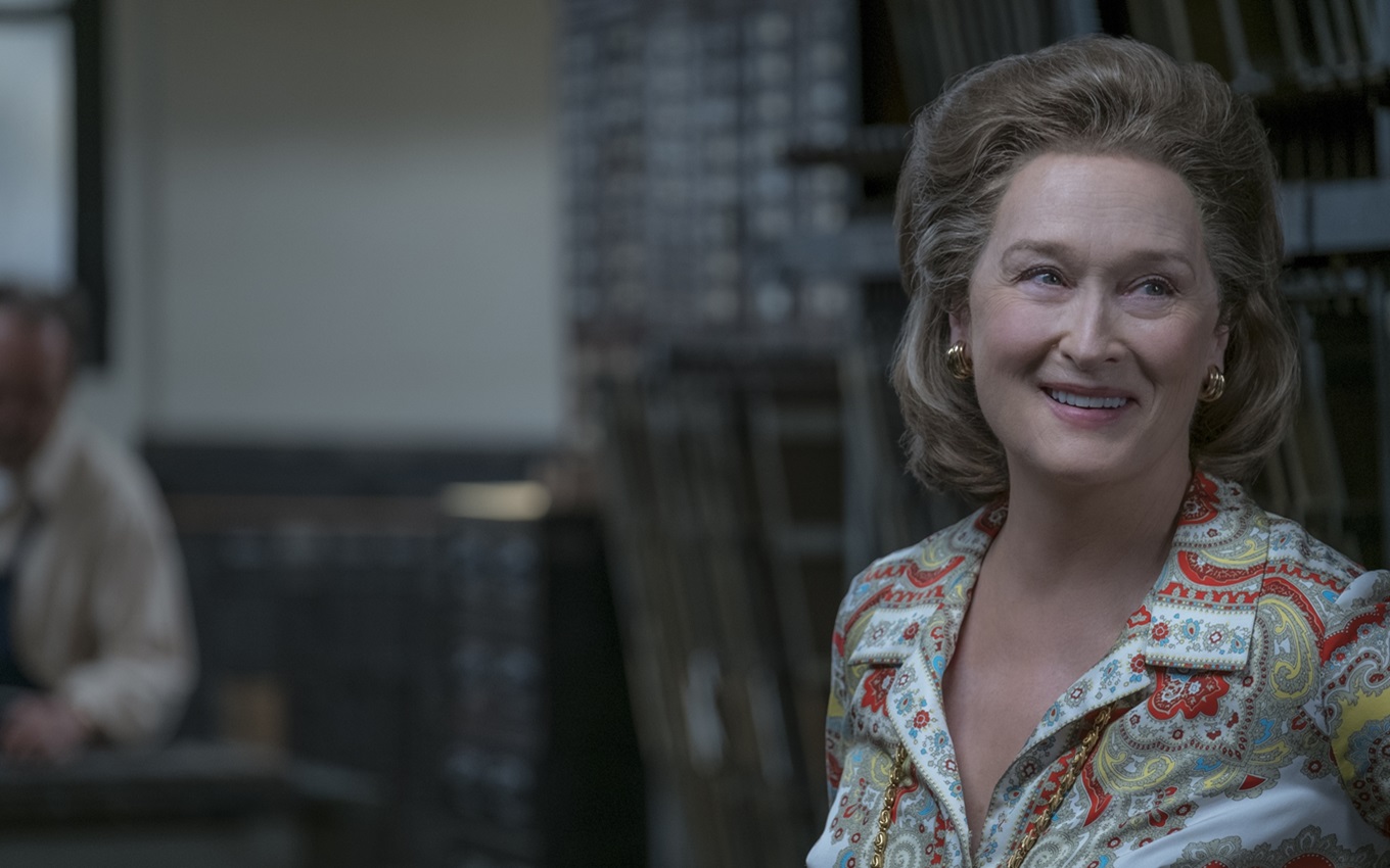 Meryl Streep em cena de The Post - A Guerra Secreta; filme perfeito para ser assistido no Dia do Jornalista