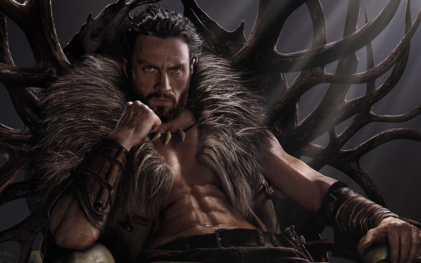 Aaron Taylor-Johnson em cena de Kraven: O Caçador, um dos principais lançamentos no cinema em agosto