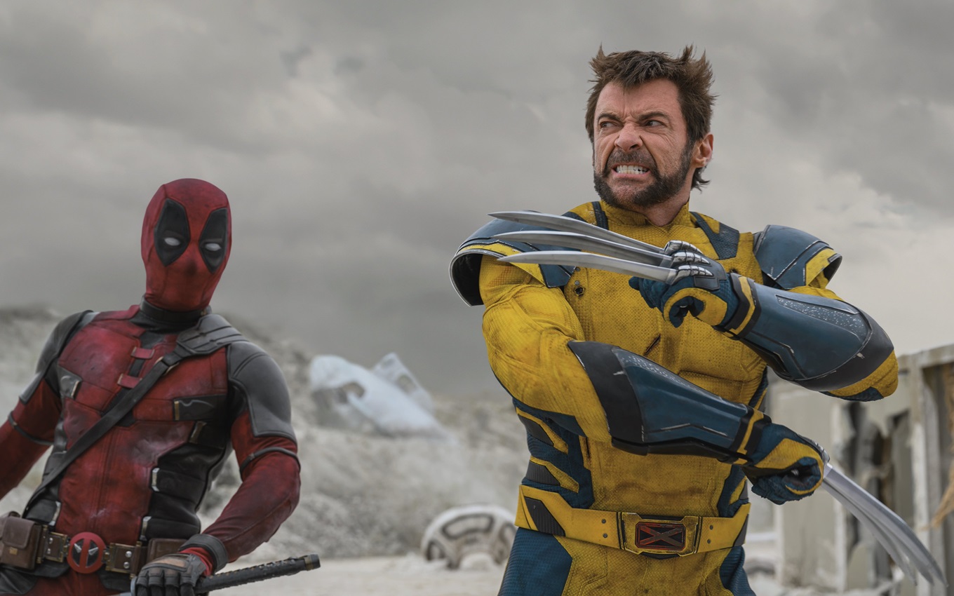 Ryan Reynolds e Hugh Jackman em cena de Deadpool e Wolverine, filme com uma das maiores bilheterias de 2024