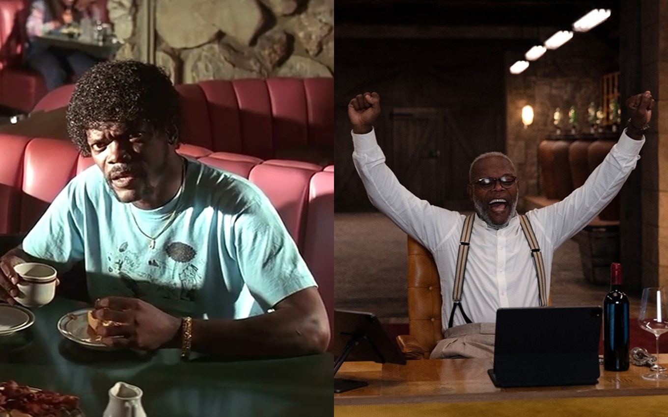 Montagem de Samuel L. Jackson, ator de Pulp Fiction