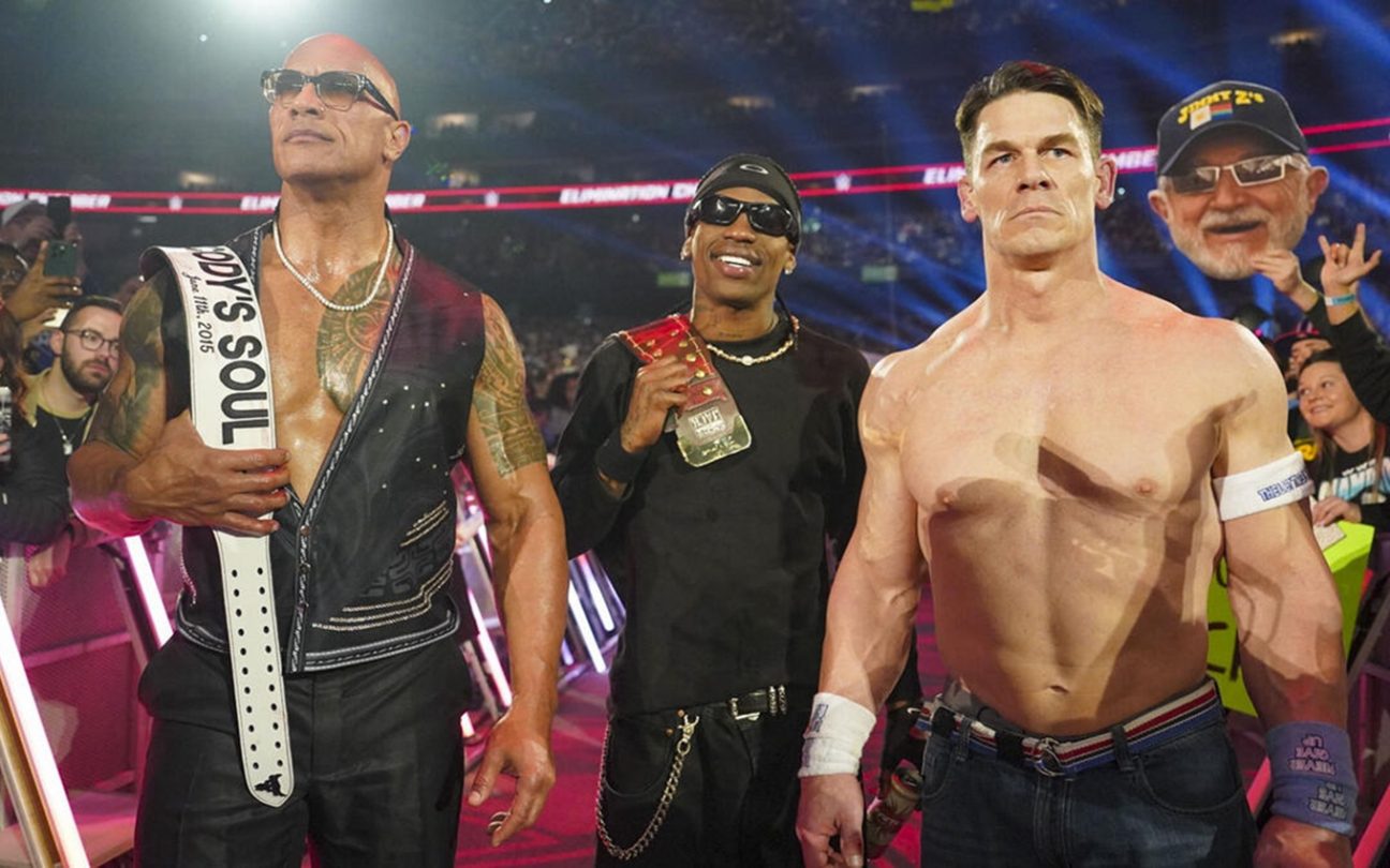 The Rock, Travis Scott e John Cena na WWE