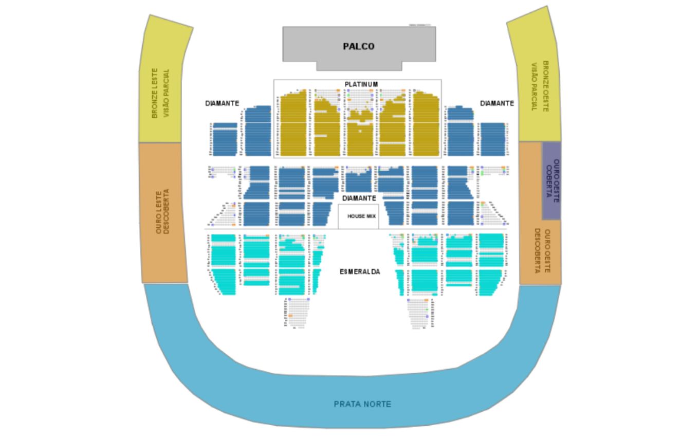 Setores do show de Andrea Bocelli no Mercado Livre Arena Pacaembu, em São Paulo