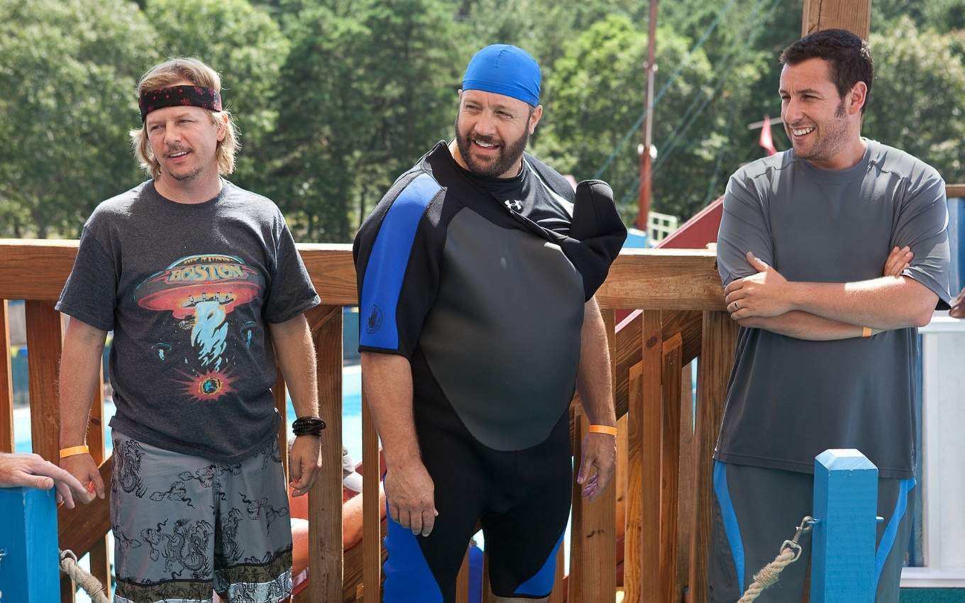 David Spade, Kevin James e Adam Sandler em Gente Grande, que pode ter um terceiro filme