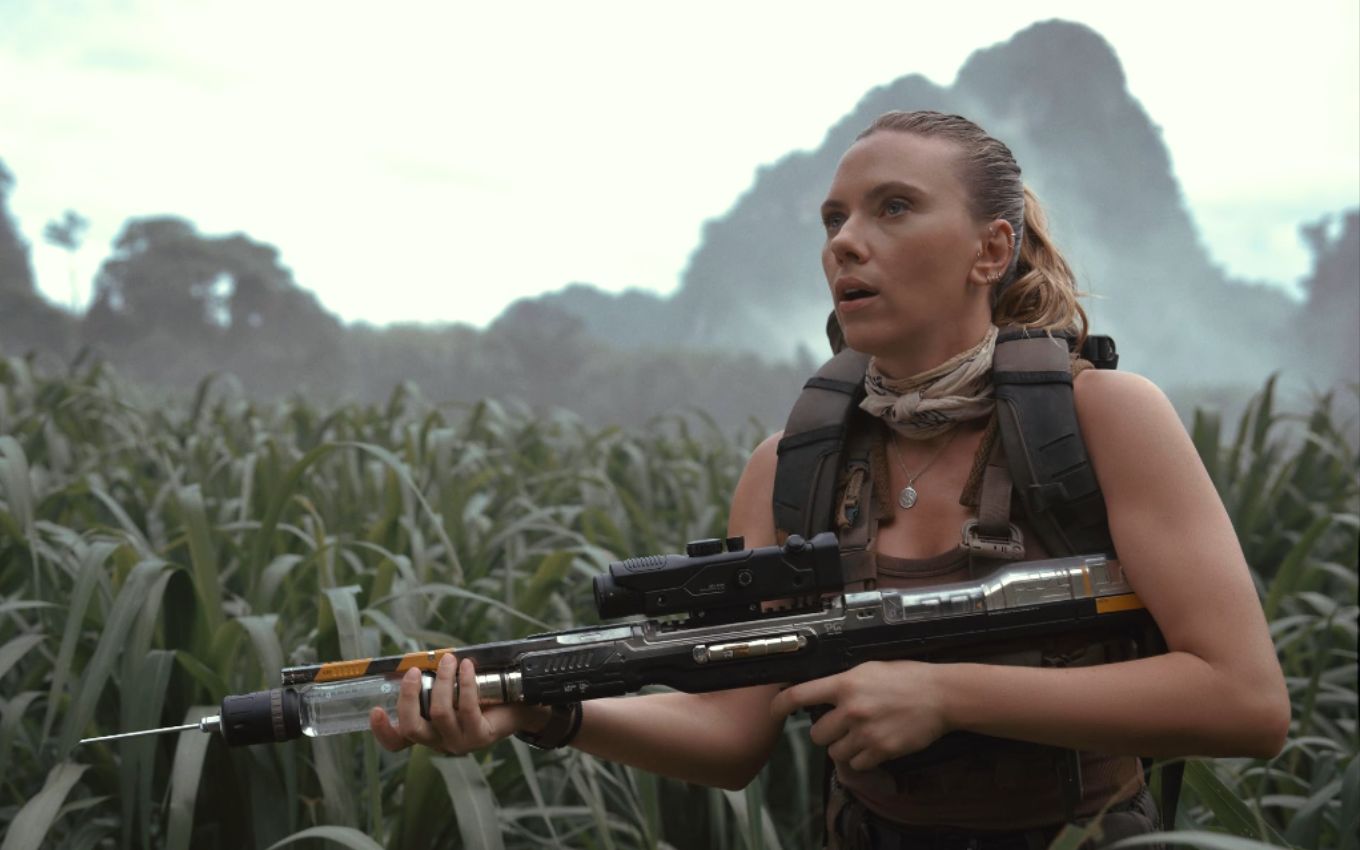 Atriz Scarlett Johansson em Jurassic World: Recomeço