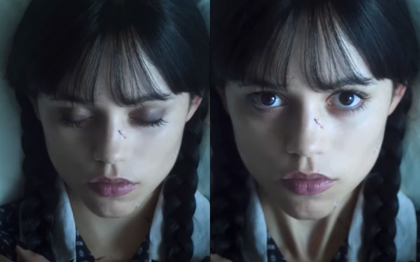 Wandinha acordando no trailer da Parte 2 da 2ª temporada, na Netflix