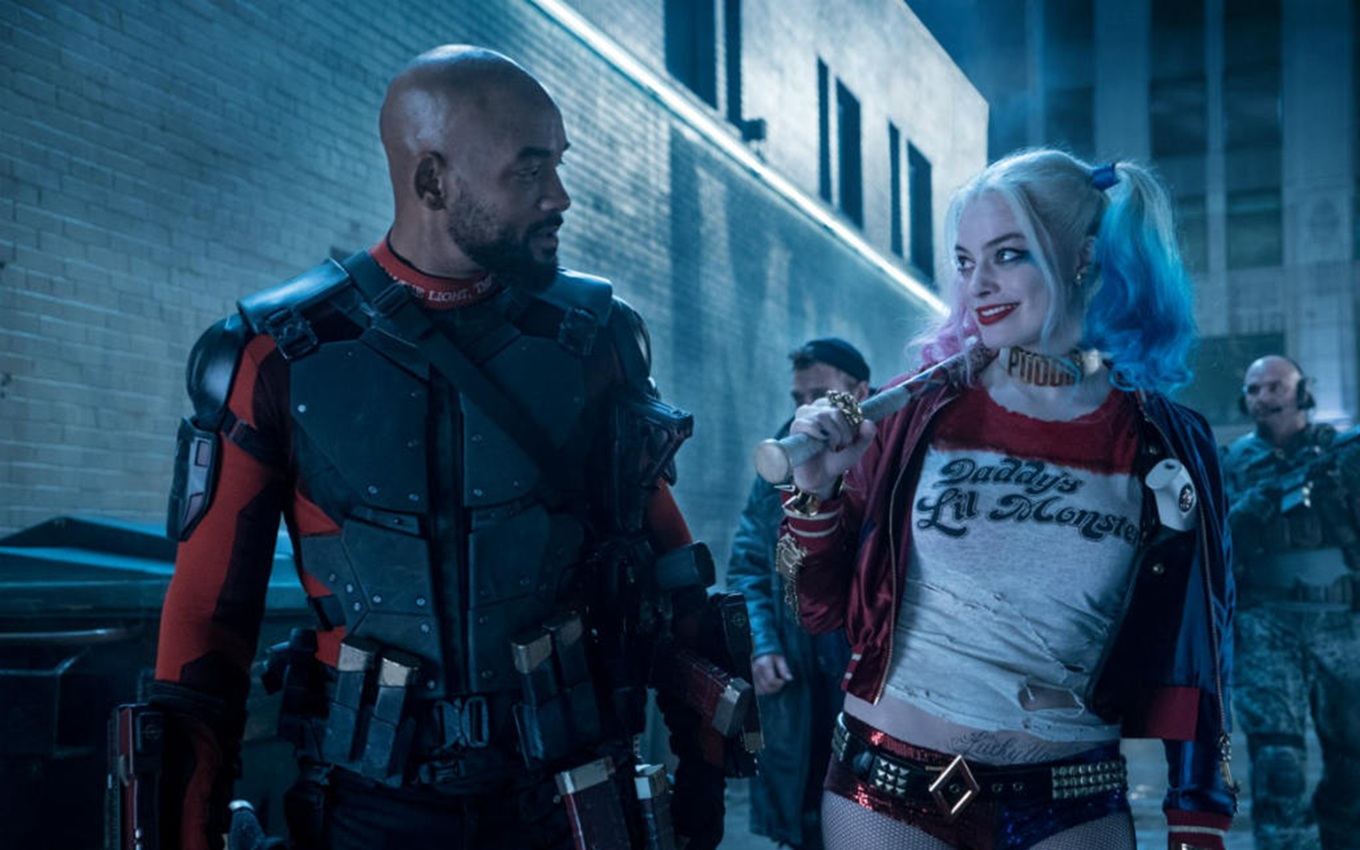 Will Smith e Margot Robbie em cena de Esquadrão Suicida, filme da DC