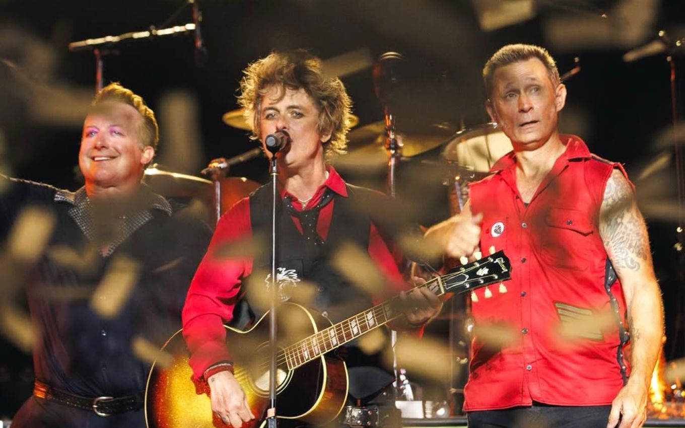 Green Day durante show em Minnesota, EUA.