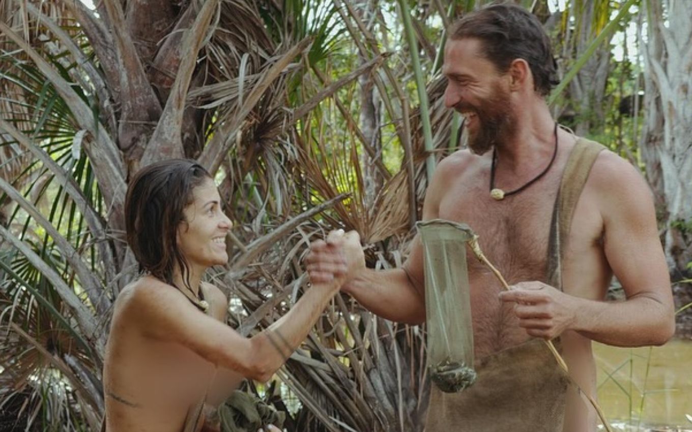 Taís e Juliano, participantes do Largados e Pelados Brasil - A Tribo, no Discovery e HBO Max
