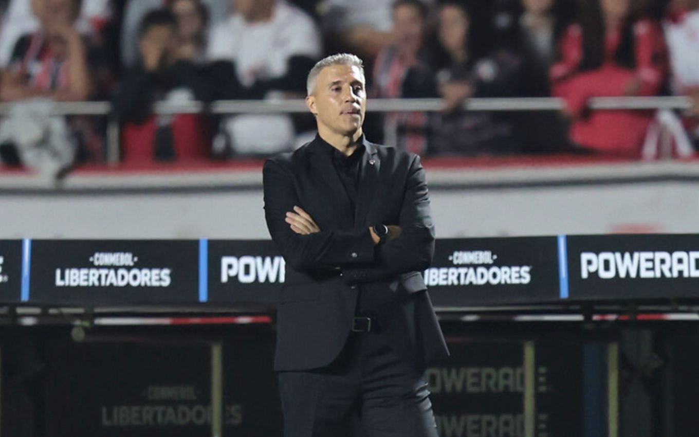 Hernán Crespo, em jogo do São Paulo ao vivo na Libertadores