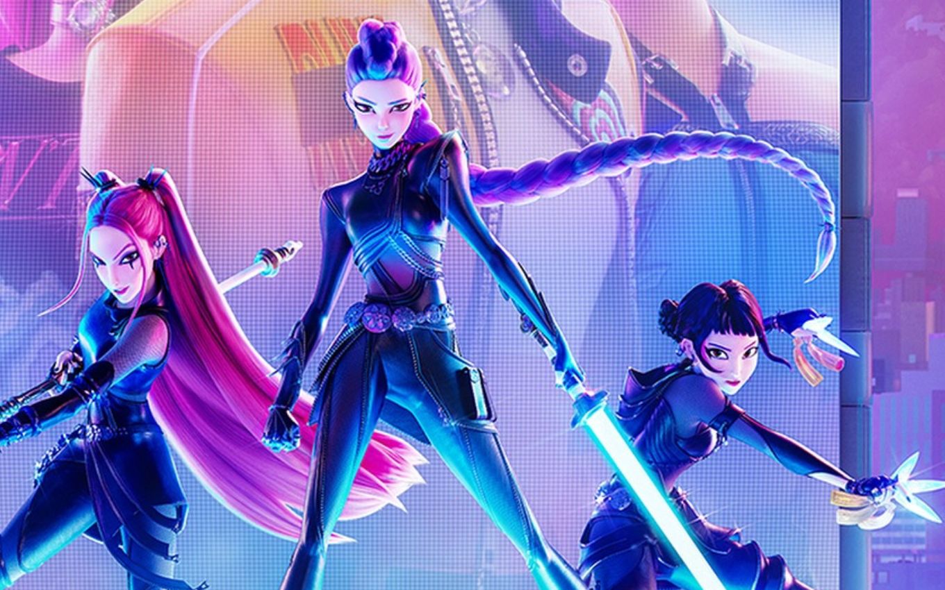 Cartaz de Guerreiros do K-Pop, filme que será exibido nos cinemas no Brasil