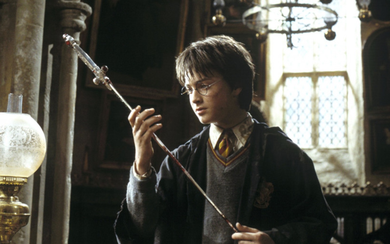 Daniel Radcliffe em cena de Harry Potter e a Câmara Secreta