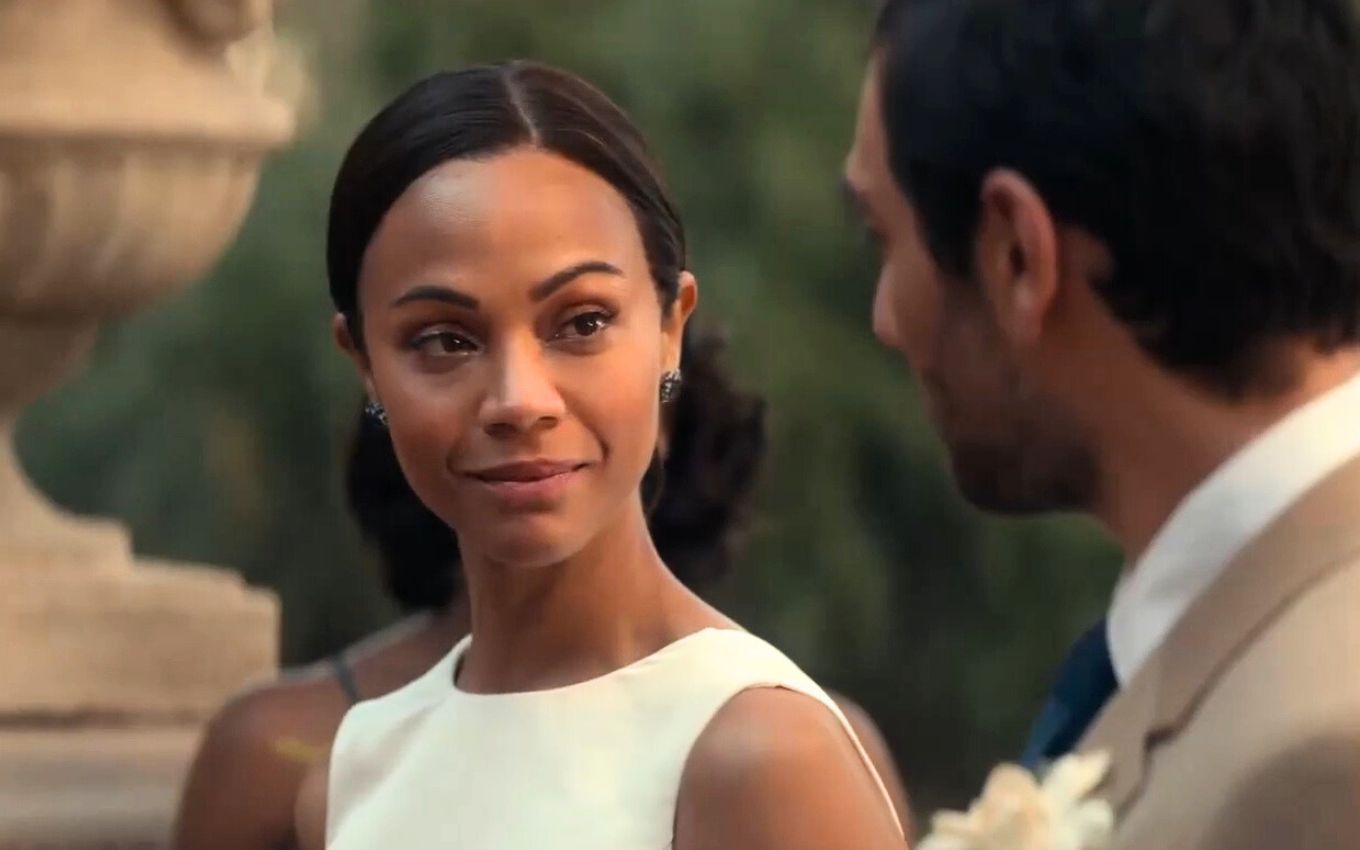 Amy (Zoe Saldaña) e Lino (Eugenio Mastrandrea), em cena da série Recomeço na Netflix