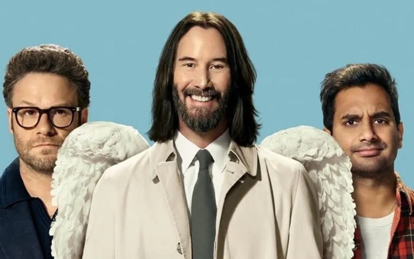 Seth Rogen, Keanu Reeves e Aziz Ansari em Quando o Céu se Engana