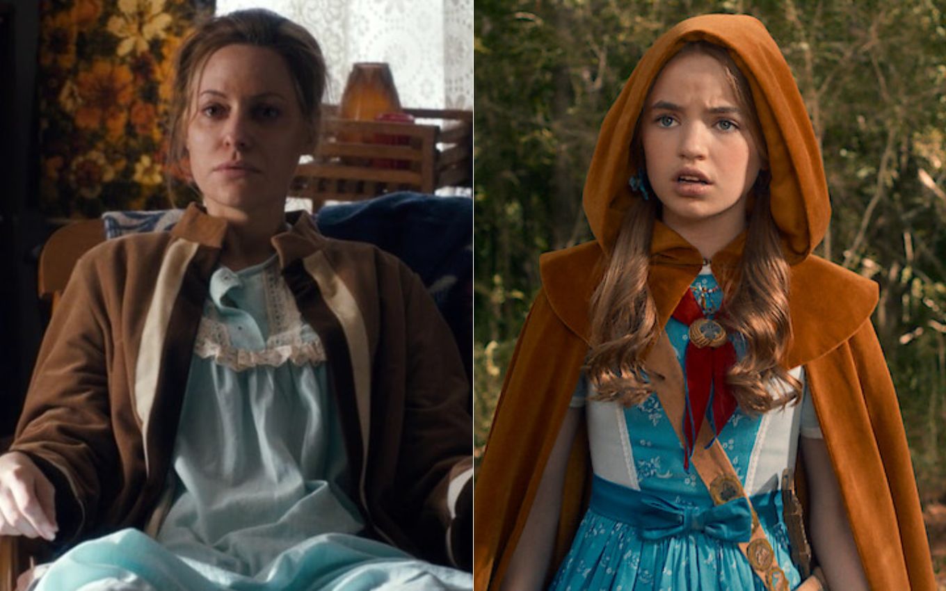 Aimee Mullins e Nell Fisher em Stranger Things. Fotos: Reprodução/Netflix