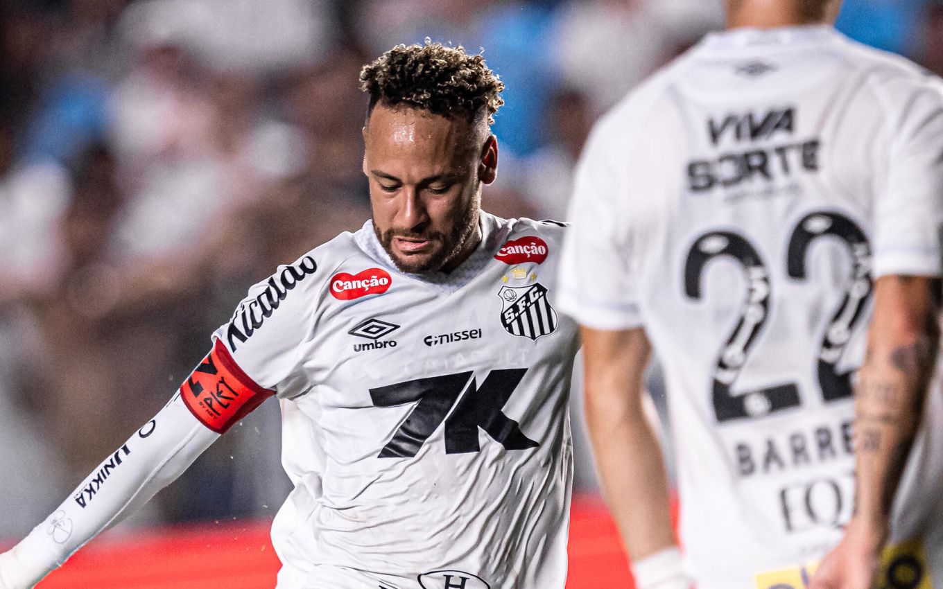 Neymar e Barreal em jogo do Santos ao vivo no Campeonato Brasileiro; equipe pega o Juventude hoje (3)