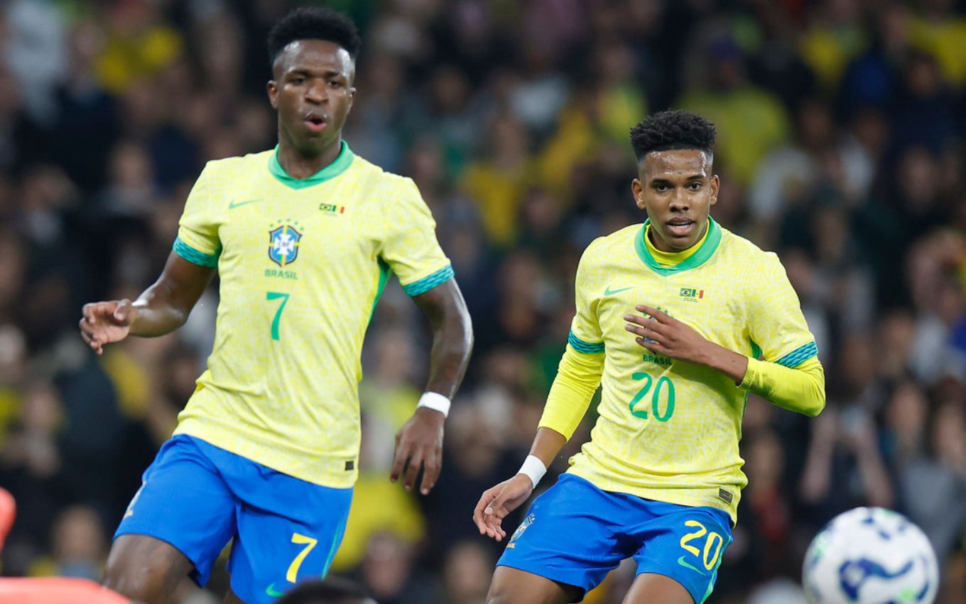 Viní Jr. e Estêvão em jogo da Seleção Brasileira ao vivo; sorteio define grupos da Copa